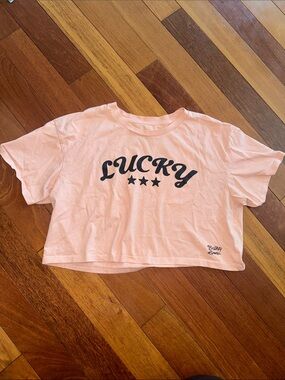 Britney Spears official  Lucky Graphic Cropped Tee - Light Pink